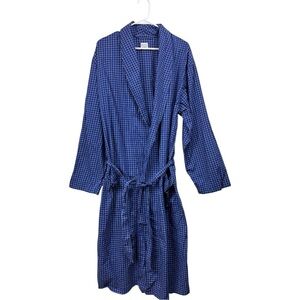 Polo Ralph Lauren Underwear Robe Size S/M Blue Plaid Bathrobe Loungewear Belt